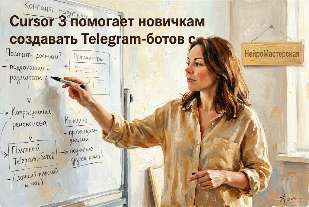 Cursor 3 помогает новичкам создавать Telegram-ботов с ИИ