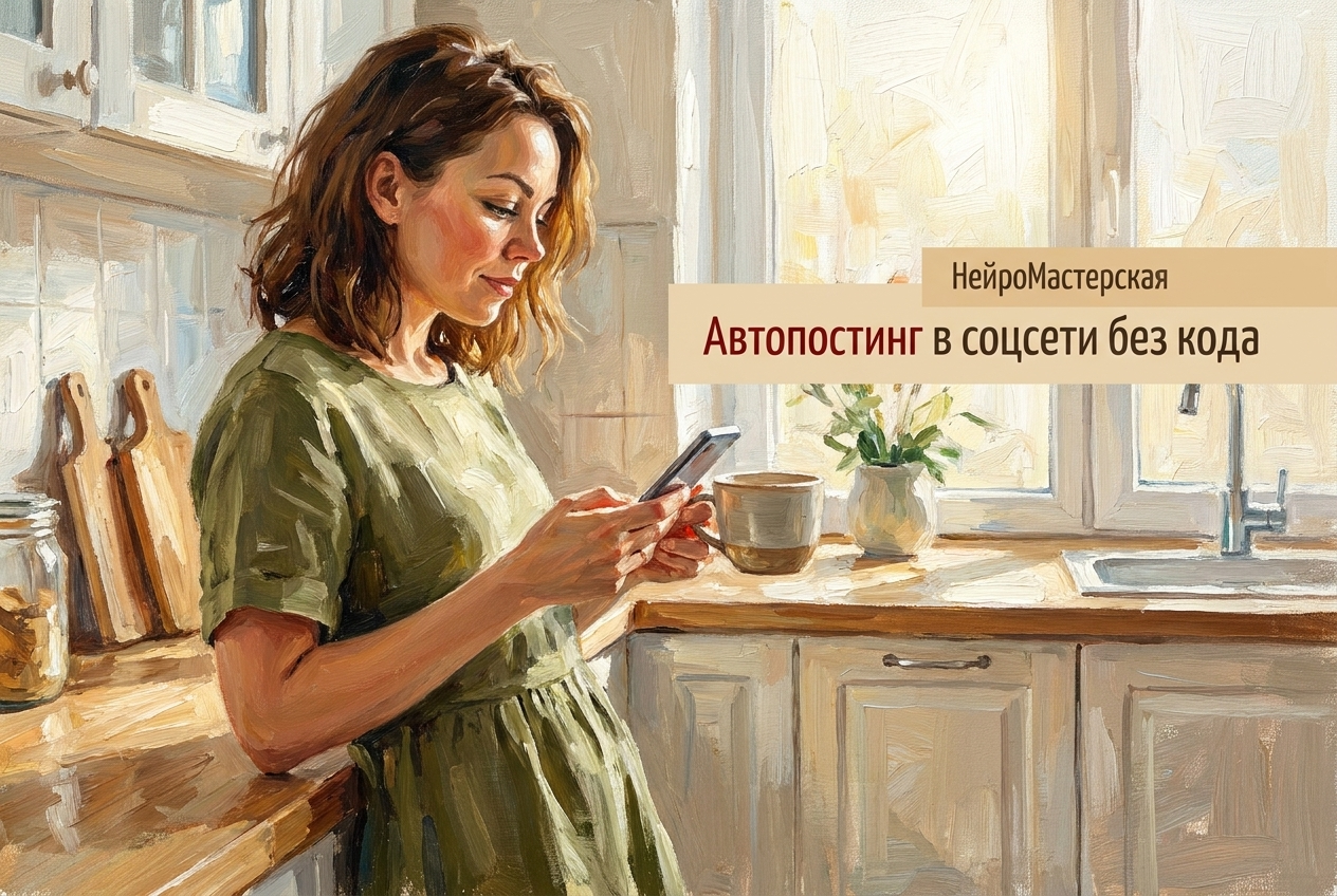 Make.com: соцсети — автопостинг без кода через нейросеть