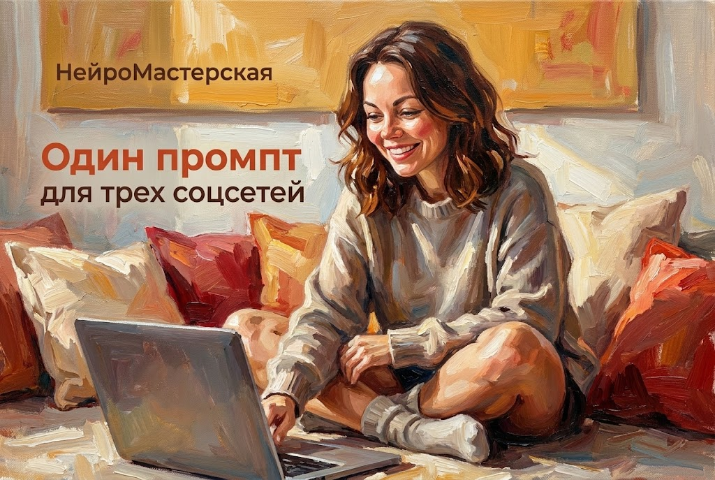 Промпты для соцсетей: 1 идея — 3 поста в ВК, Дзен, Telegram